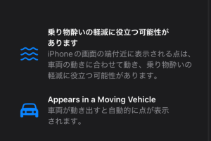 iPhoneで乗り物酔いを軽減!車両モーションキューの設定方法 8 iPhoneで乗り物酔いを軽減!車両モーションキューの設定方法
