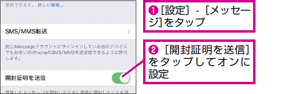 iPhoneのメッセージで既読がバレる?開封証明の設定ガイド 1 iphonee381aee383a1e38383e382bbe383bce382b8e381a7e697a2e8aaade3818ce38390e383ace3828befbc9fe9968be5b081e8a8bce6988ee381aee8a8ade5ae9a