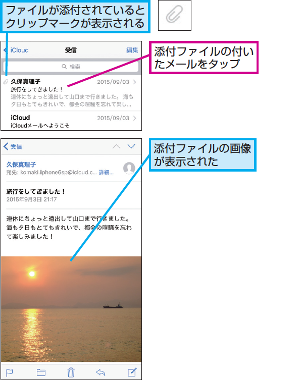 iPhoneのメールで添付画像を簡単閲覧!手順ガイド 1 iphonee381aee383a1e383bce383abe381a7e6b7bbe4bb98e794bbe5838fe38292e7b0a1e58d98e996b2e8a6a7efbc81e6898be9a086e382ace382a4e38389